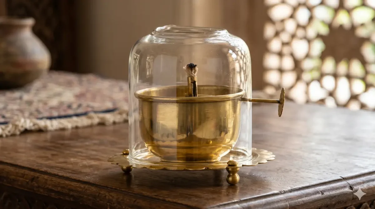 Brass Glass Lantern for Home Décor & Festive Lighting
