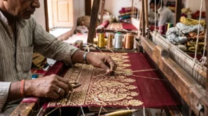 Zari is a decorative metallic thread traditionally made using gold or silver.
