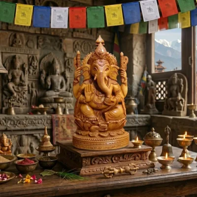 Lord Ganesha Idol Wood Crafts