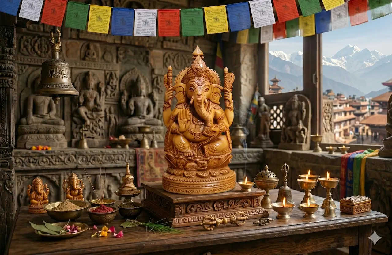 Lord Ganesha Idol Wood Crafts