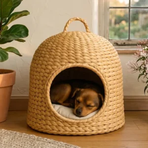 Handwoven Jute Basket for Pets Durable and Breathable