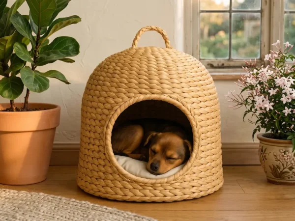 Handwoven Jute Basket for Pets Durable and Breathable